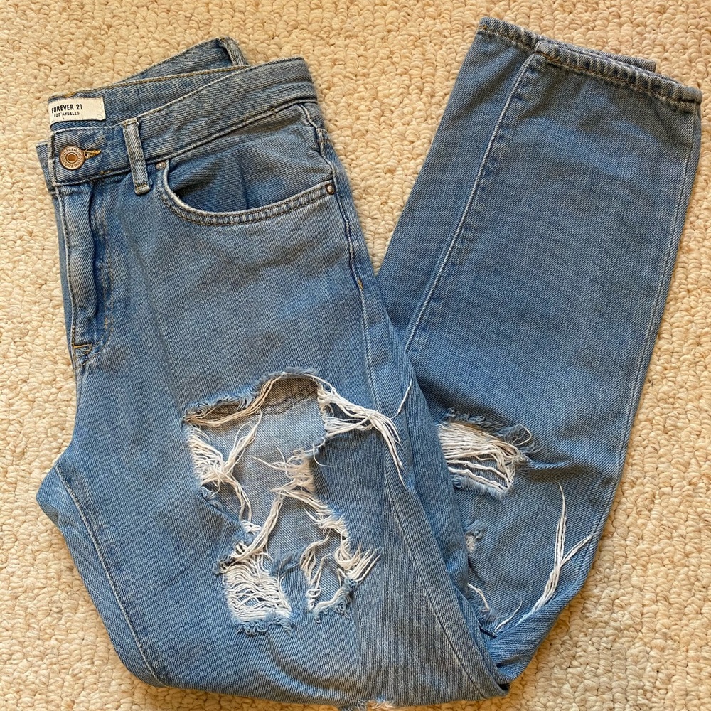 Forever 21 Ripped Mom Jeans